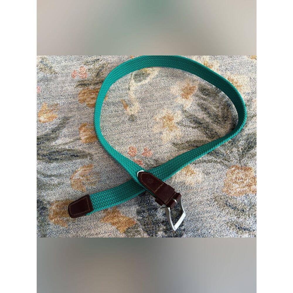 J. Crew Braided Belt in Green with Leather Detail Size Large - Picture 6 of 7
